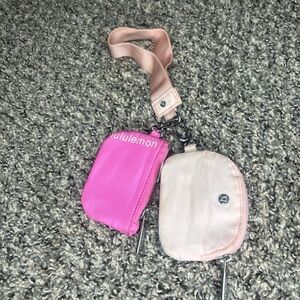Lululemon Pink and Cream Wristlet Set